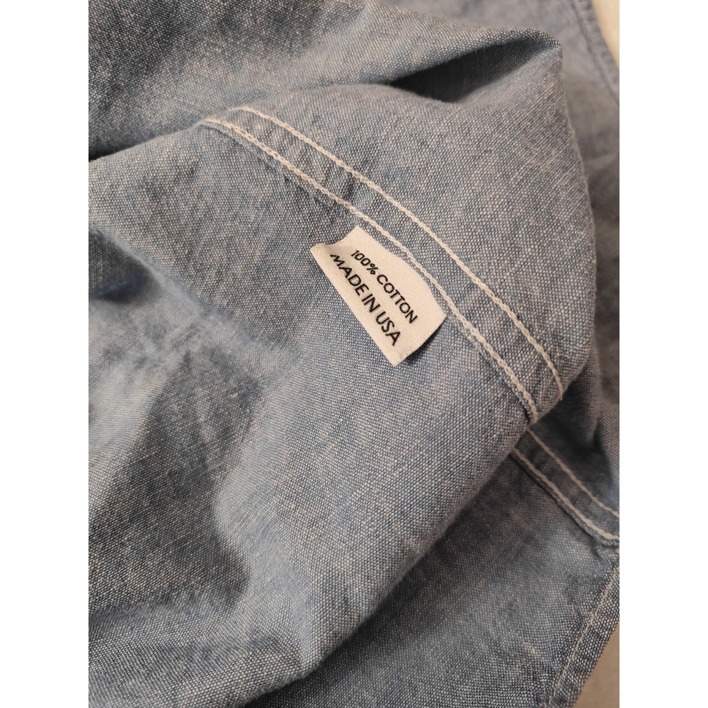 Gustin Light Blue Chambray Button Up Shirt Short Sleeve Made in USA  XL - Picture 7 of 9